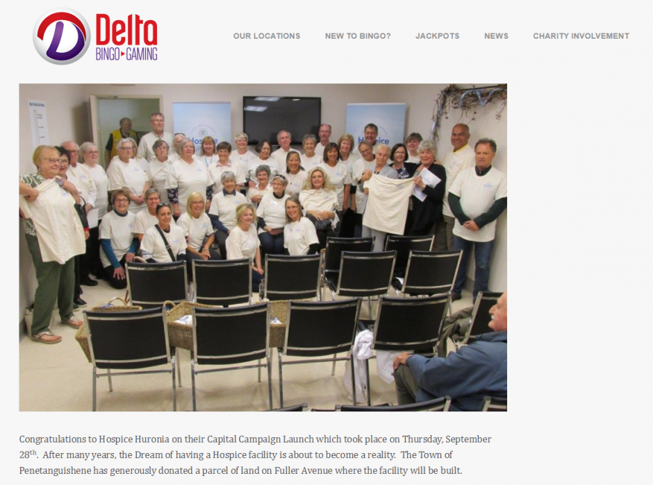 Delta Bingo supports Comfort, Care and Compassion in Penetang